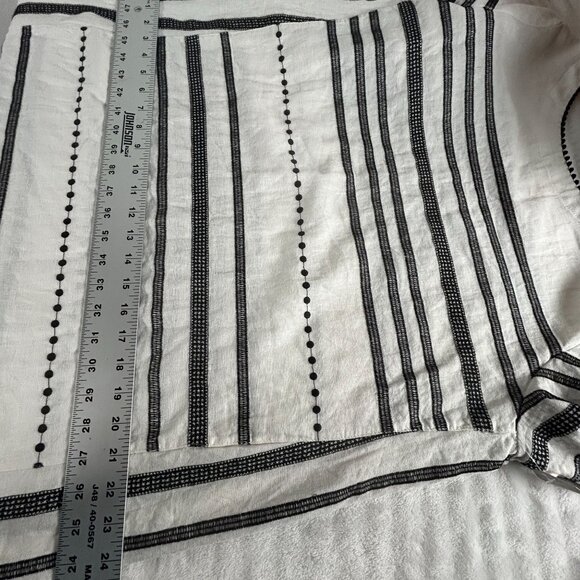 For Cynthia Womens Embroidered Linen Blend 3/4 Sleeve Shift Dress Large New $120 - Picture 7 of 10